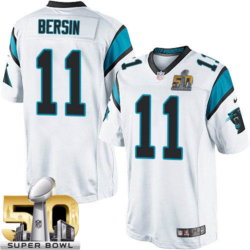 Youth Elite Brenton Bersin Super Bowl L Nike Jersey White Road - #11 NFL Carolina Panthers